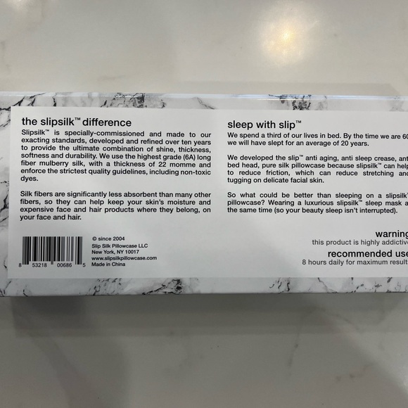 Slip pure silk sleep eye mask white marble - Picture 3 of 5